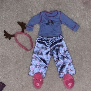 American girl doll Christmas pj set